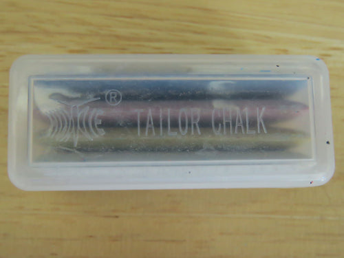 1 Box- Tailor's Chalk Box of 4 colours- blue, white, yellow and red in plastic case