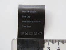Load image into Gallery viewer, 4 Black Satin washing instructions/ made with NZ Merino wool labels