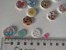 Load image into Gallery viewer, 18 Mixed Set Random Buttons- see photos with ruler for sizes. Buttons as shown