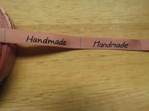 1m Dusty Pink  Handmade Labels Satin Ribbon 50 x 10mm