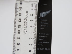 4 Black Satin washing instructions/ made with NZ Merino wool labels