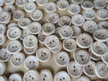 Load image into Gallery viewer, 25 Mixed Print 20mm Hand made with Love buttons- scissors, sewing machine, heart