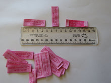 Load image into Gallery viewer, 25 Pink Hand made with Love and Double Heart Labels 45x 15mm approx.