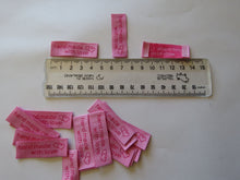 Load image into Gallery viewer, 10 Pink Hand made with Love and Double Heart Labels 45x 15mm approx.
