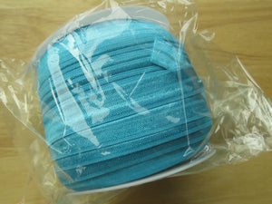 50 yards /45.7m Turquoise 15mm fold over elastic foldover FOE