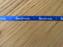 Load image into Gallery viewer, 5m Royal Blue satin Handmade Ribbon  labels are approx. 50 x 10mm