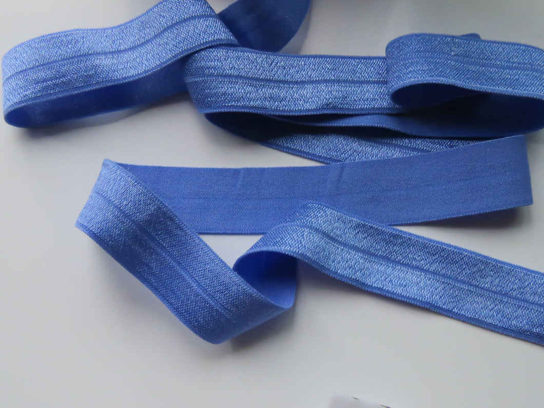 1m Wisteria Blue 20mm fold over elastic