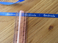 Load image into Gallery viewer, 5m Royal Blue satin Handmade Ribbon  labels are approx. 50 x 10mm
