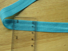 Load image into Gallery viewer, 50 yards /45.7m Turquoise 15mm fold over elastic foldover FOE