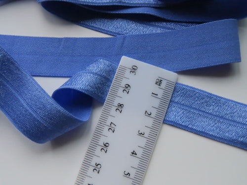 5m Wisteria Blue 20mm fold over elastic