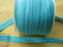 Load image into Gallery viewer, 50 yards /45.7m Turquoise 15mm fold over elastic foldover FOE
