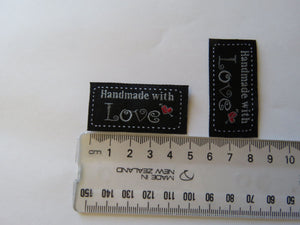 10 Black Handmade with Love Labels