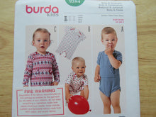 Load image into Gallery viewer, Burda 9384 Baby Toddler Sleepsuit Bodysuit Jumpsuit Onesie use our merino fabric