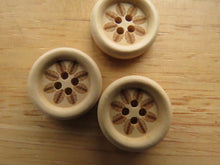 Load image into Gallery viewer, 11 Leaves or feathers wood look buttons 20mm diameter
