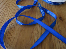 Load image into Gallery viewer, 1m Royal Blue satin Handmade Ribbon  labels are approx. 50 x 10mm