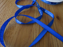 Load image into Gallery viewer, 5m Royal Blue satin Handmade Ribbon  labels are approx. 50 x 10mm