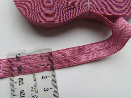 5m Victorian Rose Pink 15mm  foldover elastic fold over FOE 15mm