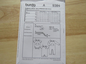 Burda 9384 Baby Toddler Sleepsuit Bodysuit Jumpsuit Onesie use our merino fabric