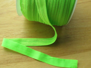 50 yards /45.7m Neon Green 15mm fold over elastic foldover FOE
