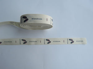 1m Cotton Tape Jandals with  Handmade  Labels. 55 x 15mm