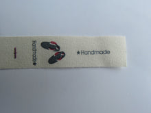 Load image into Gallery viewer, 1m Cotton Tape Jandals with  Handmade  Labels. 55 x 15mm