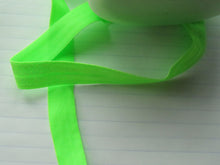 Load image into Gallery viewer, 50 yards /45.7m Neon Green 15mm fold over elastic foldover FOE