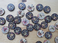 Load image into Gallery viewer, 10 Bird Prints 25mm Buttons- mixed set