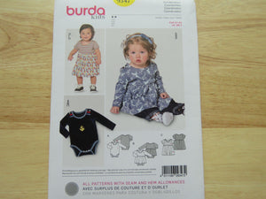 Burda 9347 Dress and Onesie Pattern for knit fabrics- use our merino fabric