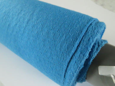 1.23m Beacon Blue eyelet  86% New Zealand Merino 16% core spun nylon 150g- precut