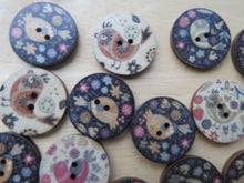 Load image into Gallery viewer, 10 Bird Prints 25mm Buttons- mixed set