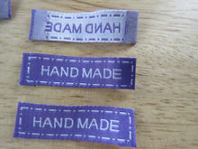 Load image into Gallery viewer, 25 Purple Hand Made Labels with white border 40x 10mm