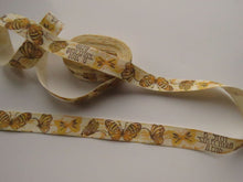 Load image into Gallery viewer, 5 yards/ 4.6m Yellow Butterfly printed on Cream 100% cotton tape