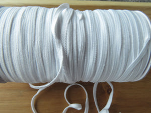 5m White 4mm wide Knit Elastic - use for facemasks, sewing crafts