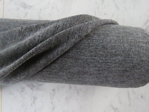 1.5m Gateway Dark Grey marle rib knit 175g 50% merino 50% viscose