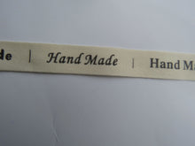 Load image into Gallery viewer, 10 yards/ 9.1m Cotton Tape Printed Mixed Font Handmade Labels. 55 x 15mm