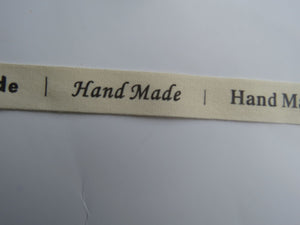 5 yards/ 4.5m approx. Cotton Tape Printed Mixed Font Handmade Labels. 55 x 15mm