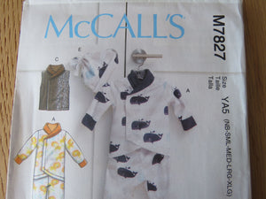 McCalls M7827 Baby vest jacket hat and pants pattern- use merino fabric
