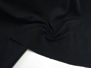 1.23m Garros Black 100% merino wool jersey knit fabric 165g- pre cut length