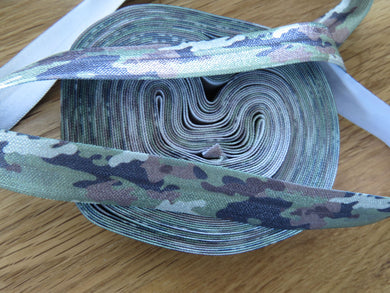 1m Camouflage fold over foldover elastic FOE 15mm wide