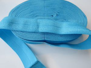 1m Turquoise Blue 20mm Fold over elastic FOE Foldover elastic