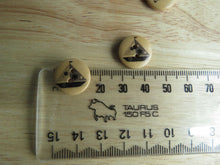 Load image into Gallery viewer, 50 Mixed Print Yacht 15mm buttons- brown back