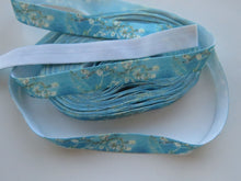 Load image into Gallery viewer, 5m Almond Cherry Blossom Fold over Elastic FOE Fold over elastic 15mm wide