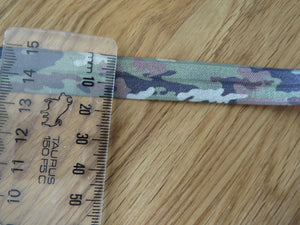 1m Camouflage fold over foldover elastic FOE 15mm wide