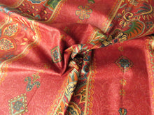 Load image into Gallery viewer, Rust and blue floral print fabric 90cmL x 70cm wide