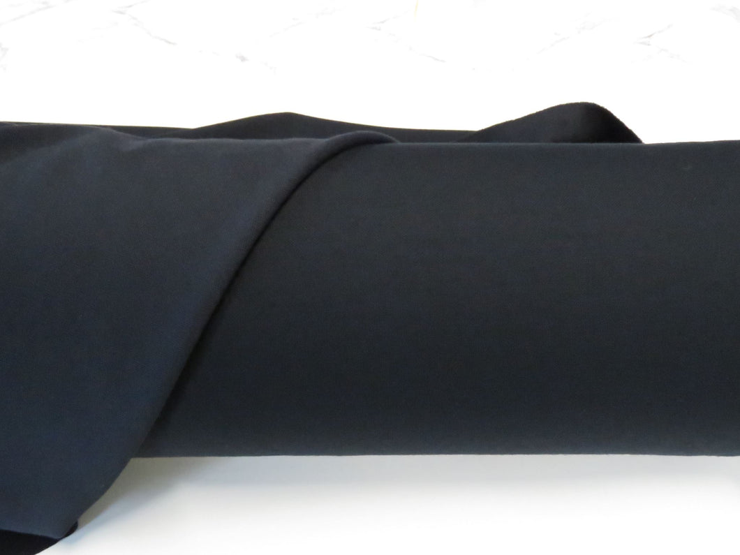 1.5m Arkham Black 48% merino 52% polyester 160g sports knit- precut as last 1.5m