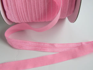 1.3m Geranium  Pink fold over elastic 15mm wide foldover FOE