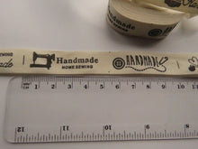Load image into Gallery viewer, 5 yards/ 4.6m Various print hand made labels printed on Cream 100% cotton tape