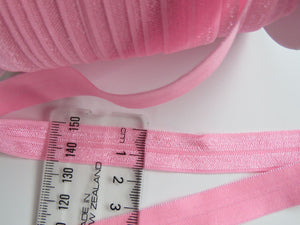 1.3m Geranium  Pink fold over elastic 15mm wide foldover FOE
