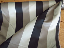 Load image into Gallery viewer, 1m Taupe Brown Beige Stripe Poly Viscose Upholstery Curtain Cushion Blind Fabric
