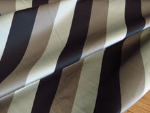 Load image into Gallery viewer, 1m Taupe Brown Beige Stripe Poly Viscose Upholstery Curtain Cushion Blind Fabric